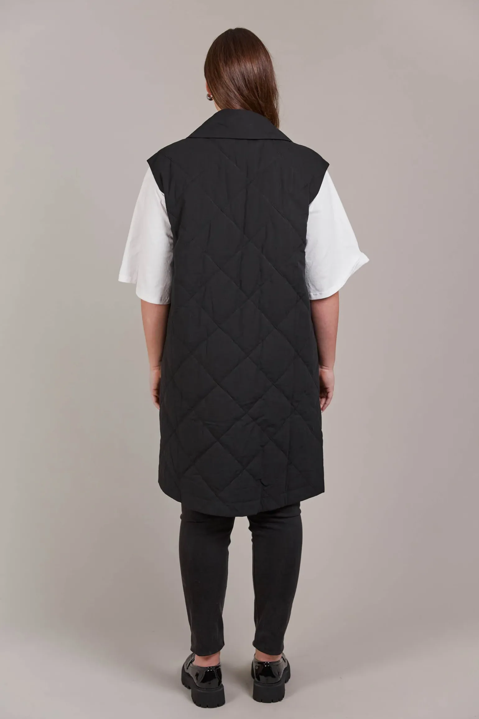 Argo Long Line Vest - Black
