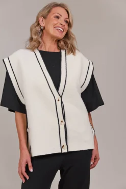 Avino Knit Vest - Ecru