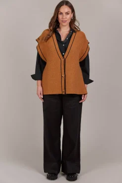 Avino Knit Vest - Tobacco