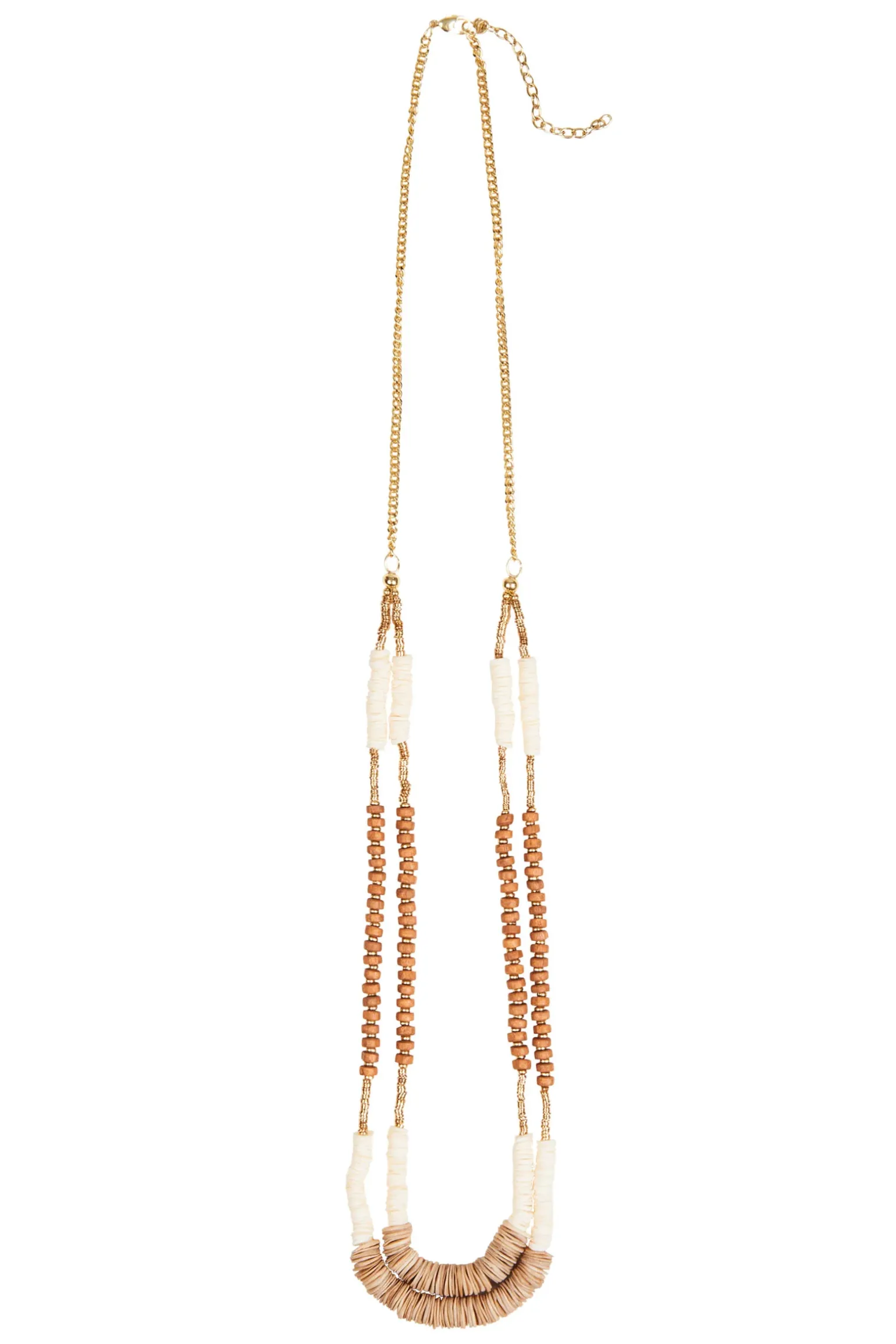 Cay Necklace - Tan/Brass