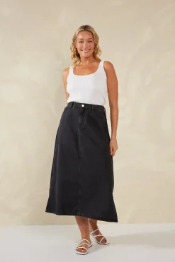 Dalton Denim Skirt - Slate