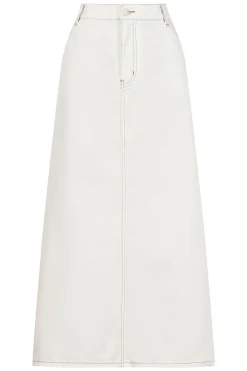 Dalton Denim Skirt - White