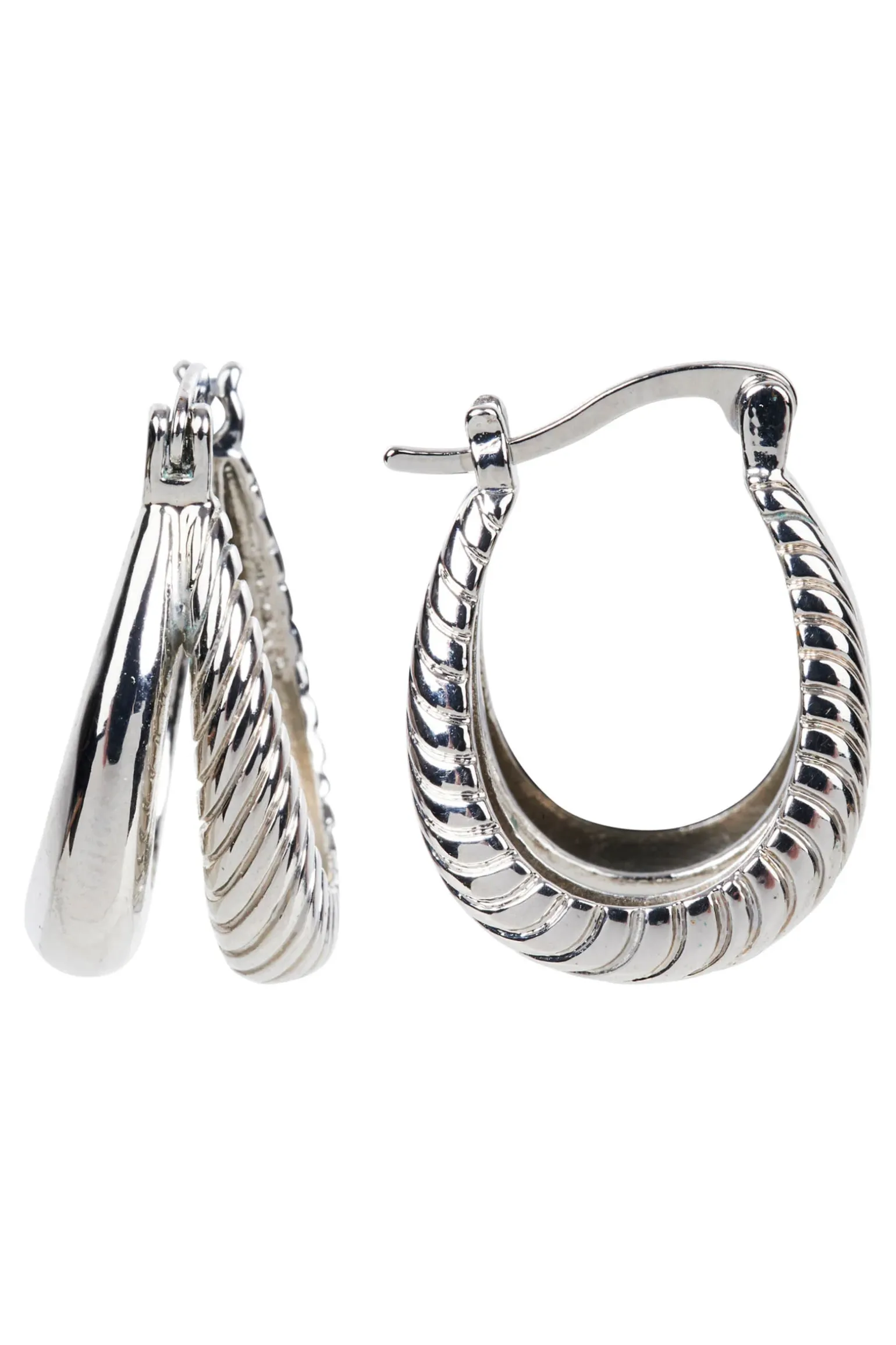 Eden Silver Hoop Earring - Split