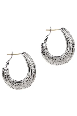 Eden Silver Hoop Earring - Mesh
