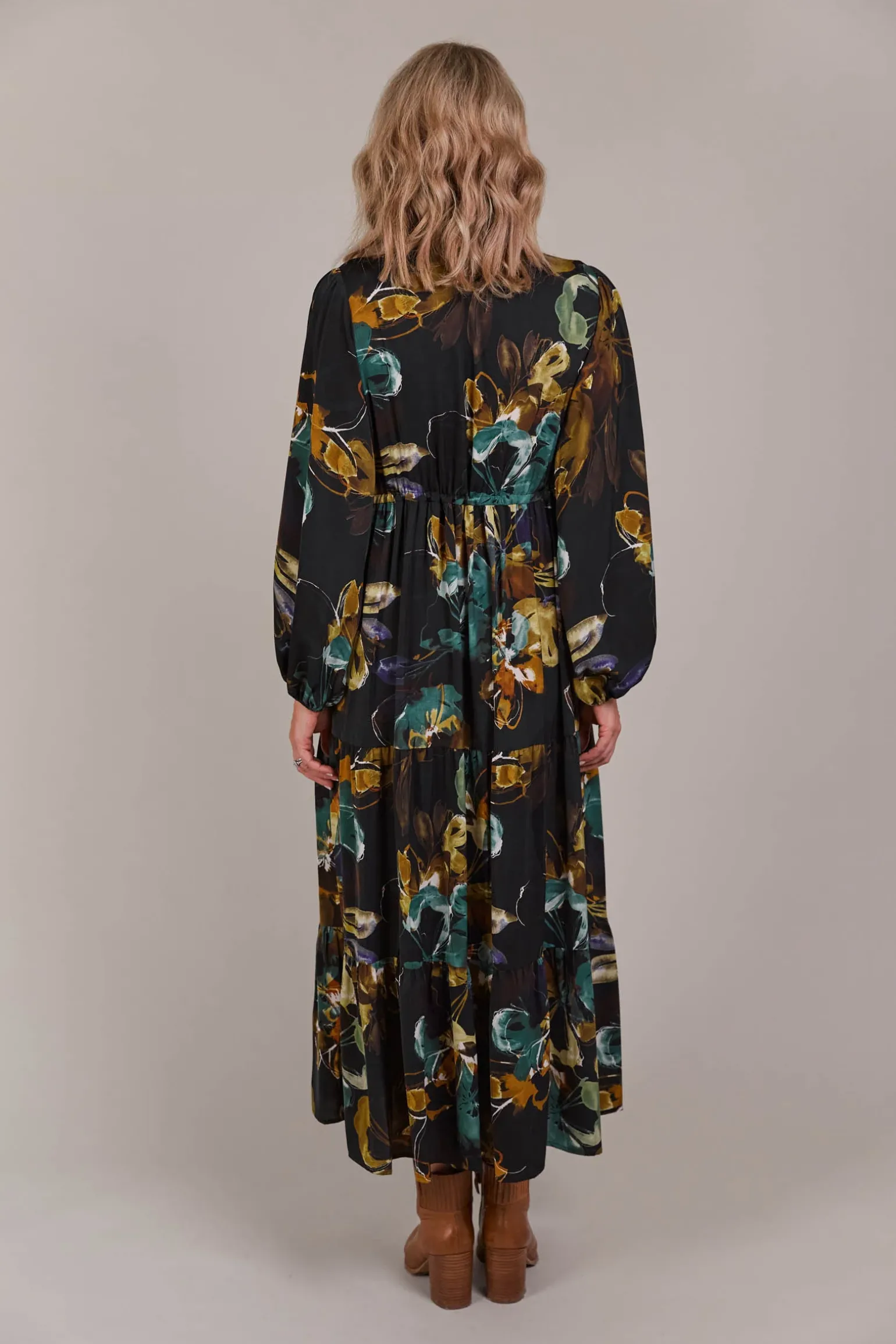Elsie Maxi Dress - Botanical Black