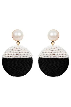 Elsie Round Earring - Black