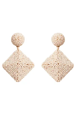 Elsie Square Earring - Ecru