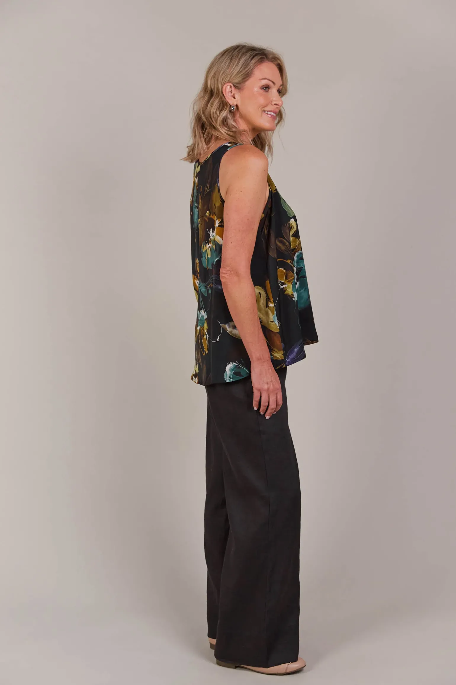 Elsie Tank - Botanical Black