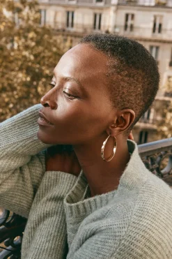 Estel Gold Hoop Earring - Pressed