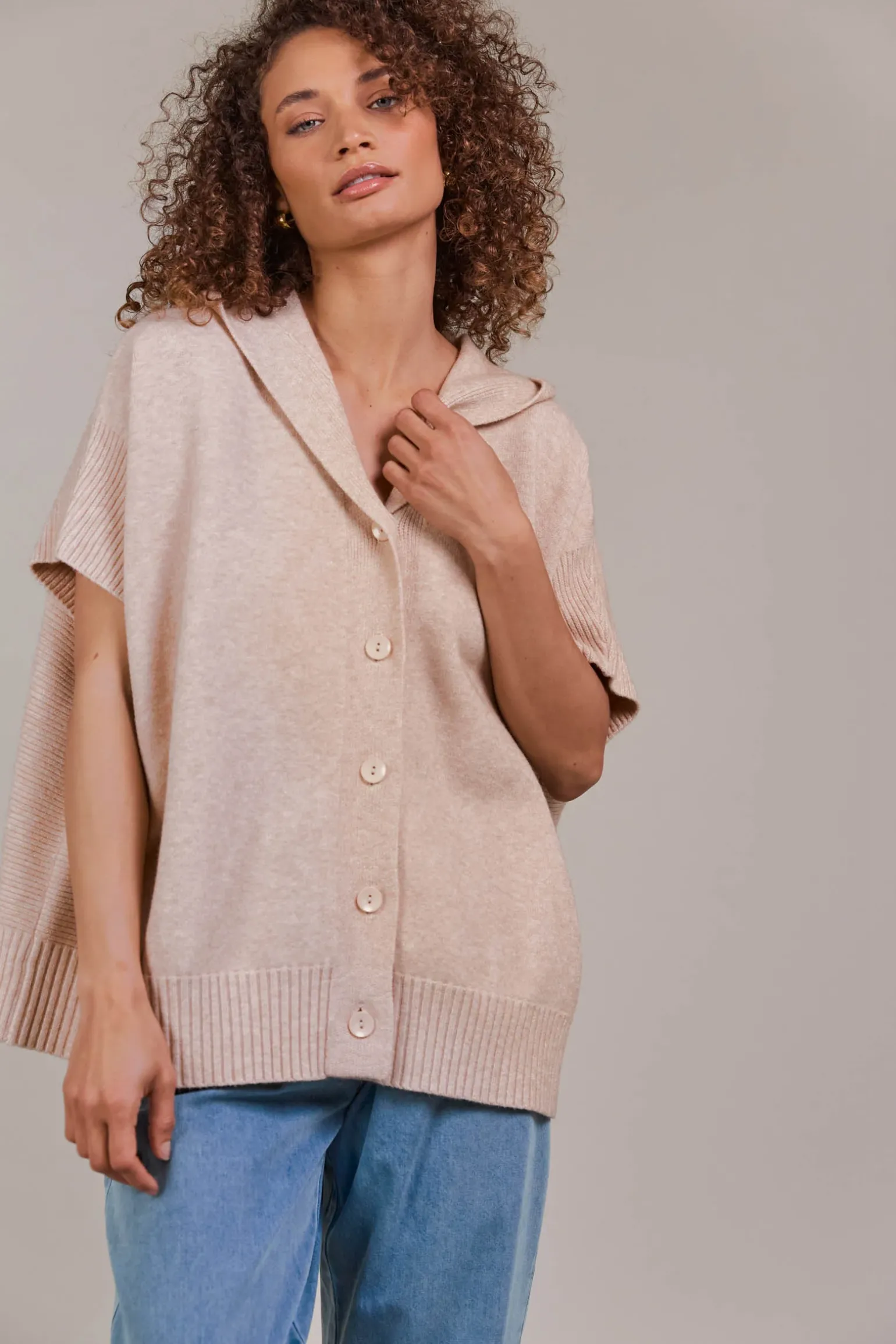 Estel Hood Knit - Oat