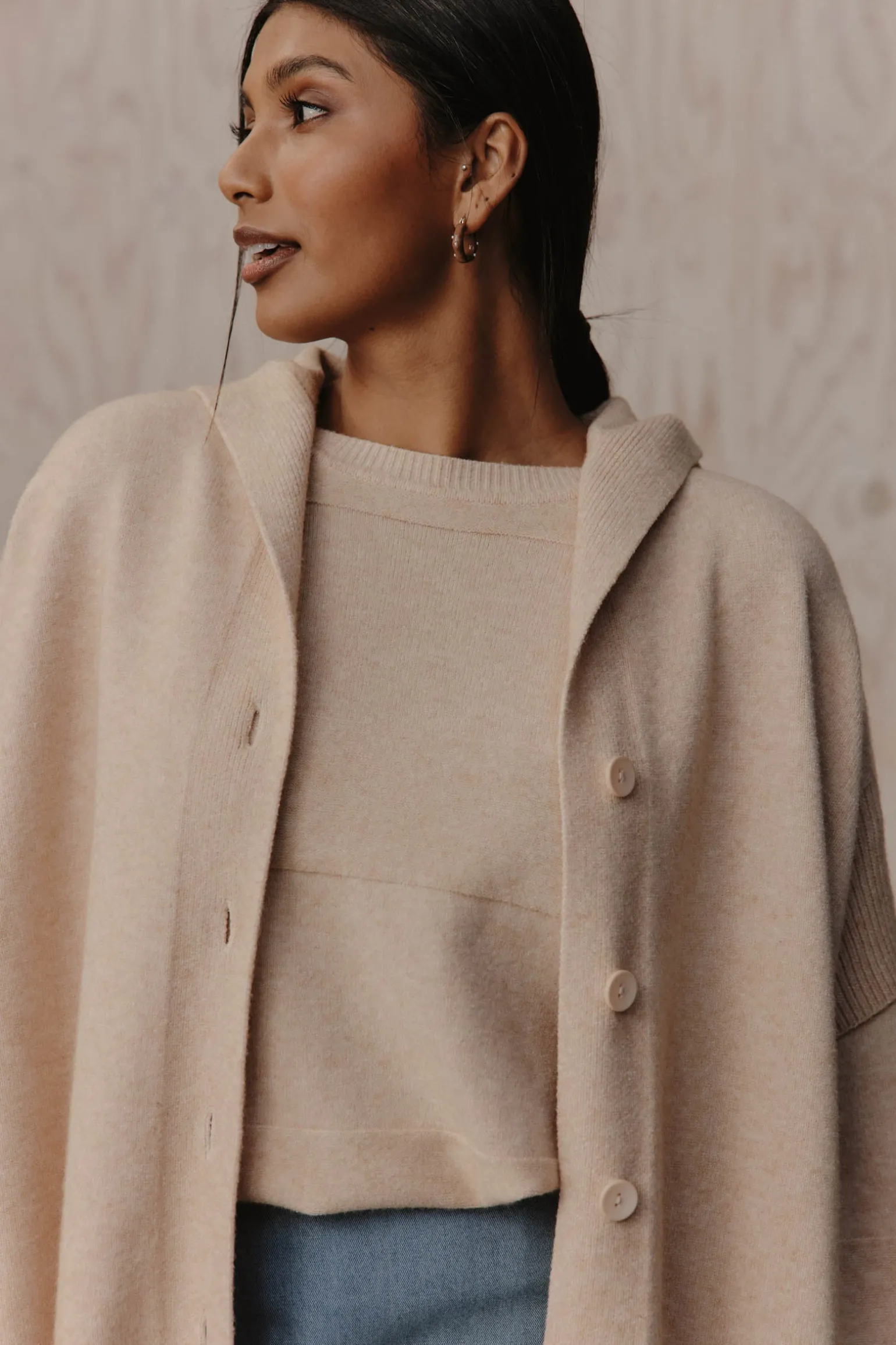 Estel Hood Knit - Oat
