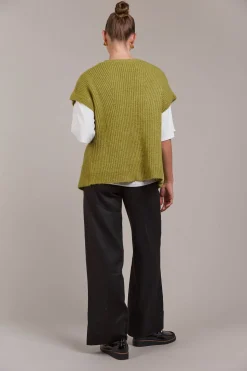 Folie Button Vest - Chartreuse