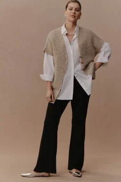 Folie Button Vest - Oat