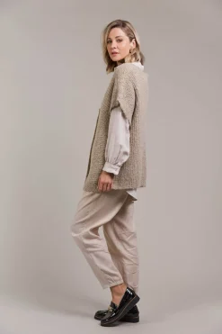 Folie Button Vest - Oat