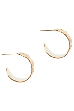 Folie Gold Hoop Earring - Lattice