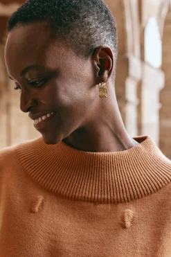 Folie Gold Hoop Earring - Weave