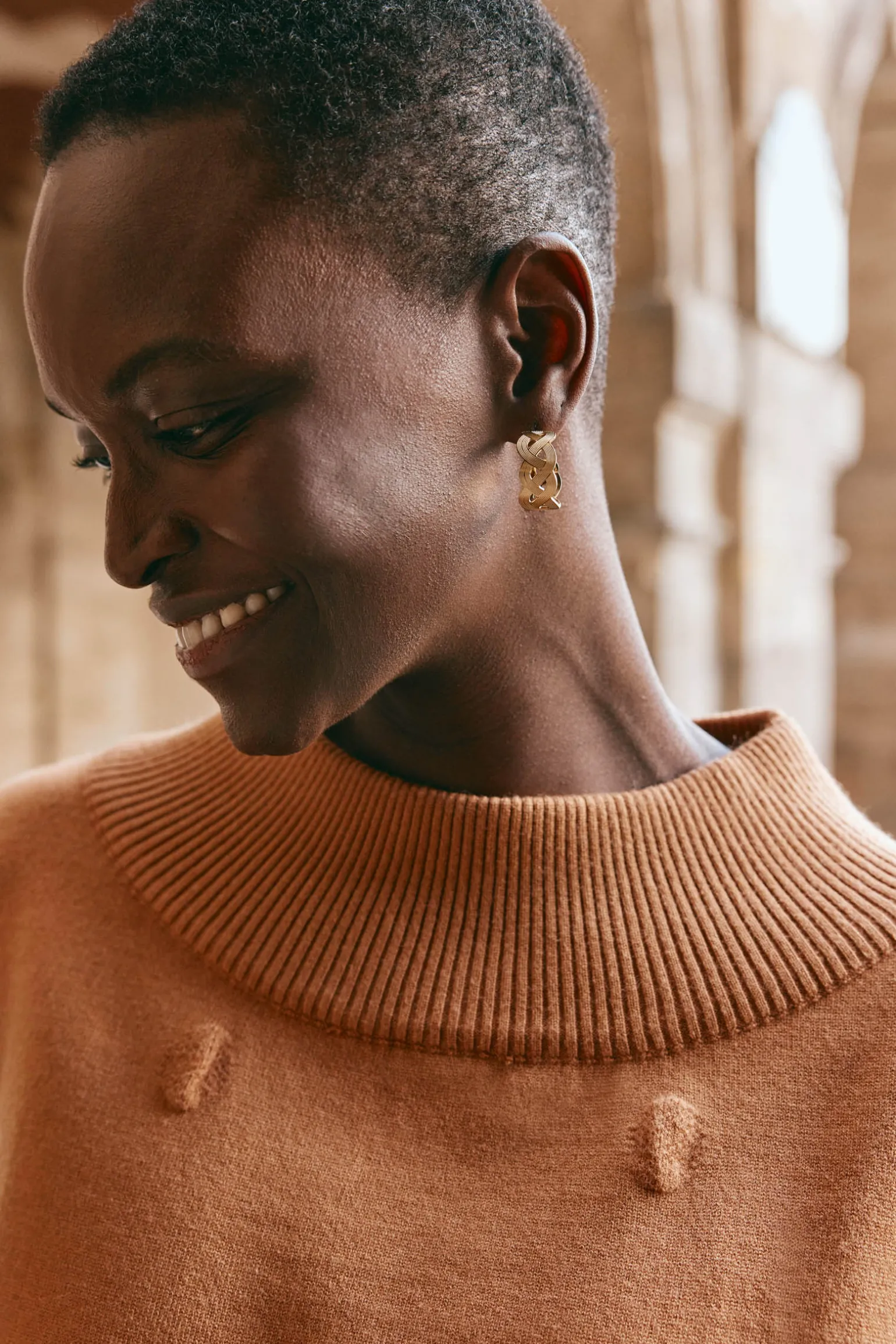 Folie Gold Hoop Earring - Weave
