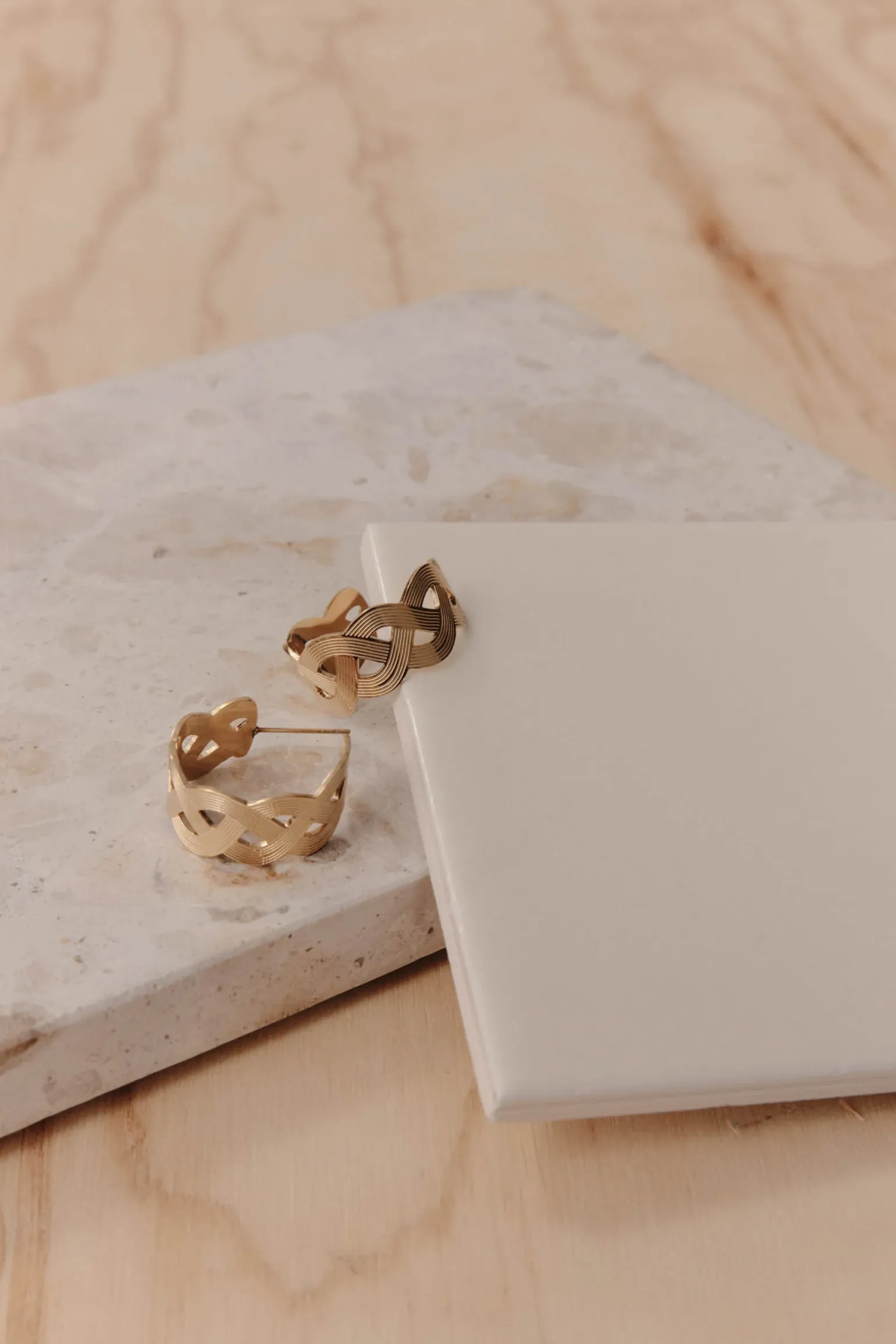 Folie Gold Hoop Earring - Weave