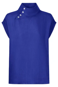 Halcyon Button Top - Cobalt