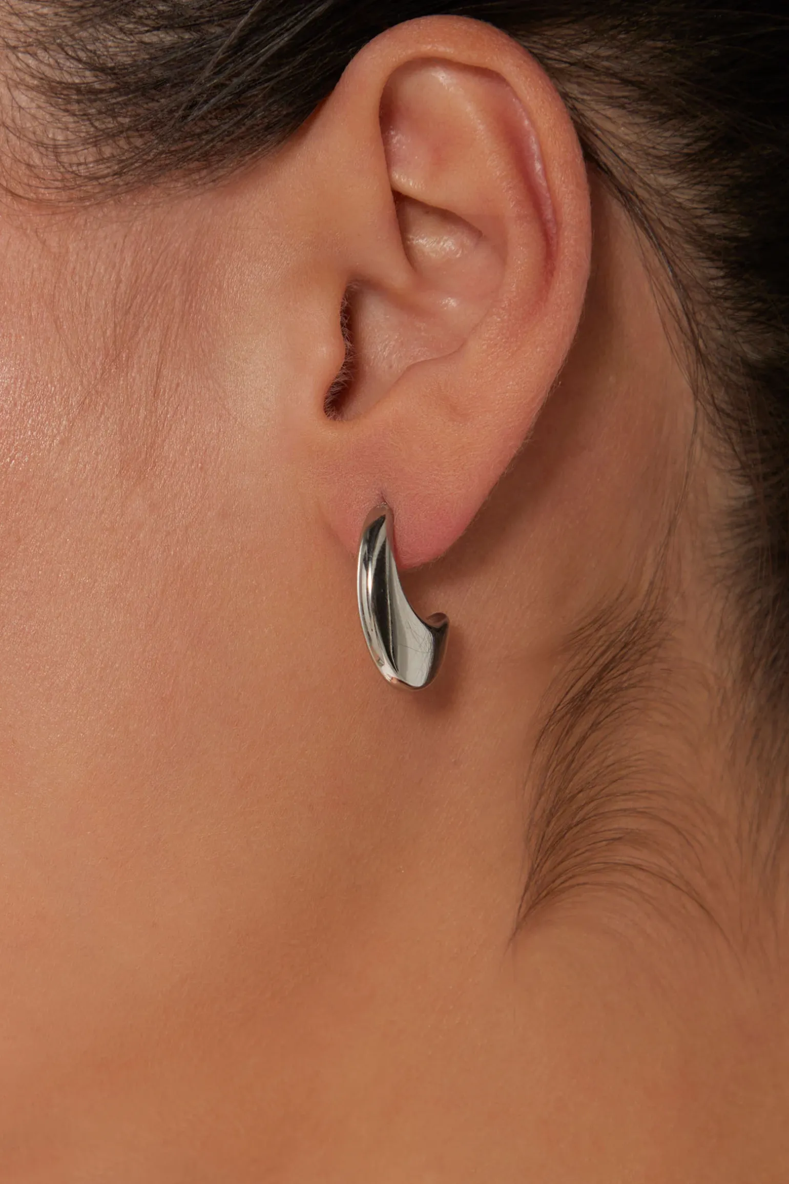 Halcyon Crescent Earring - Silver