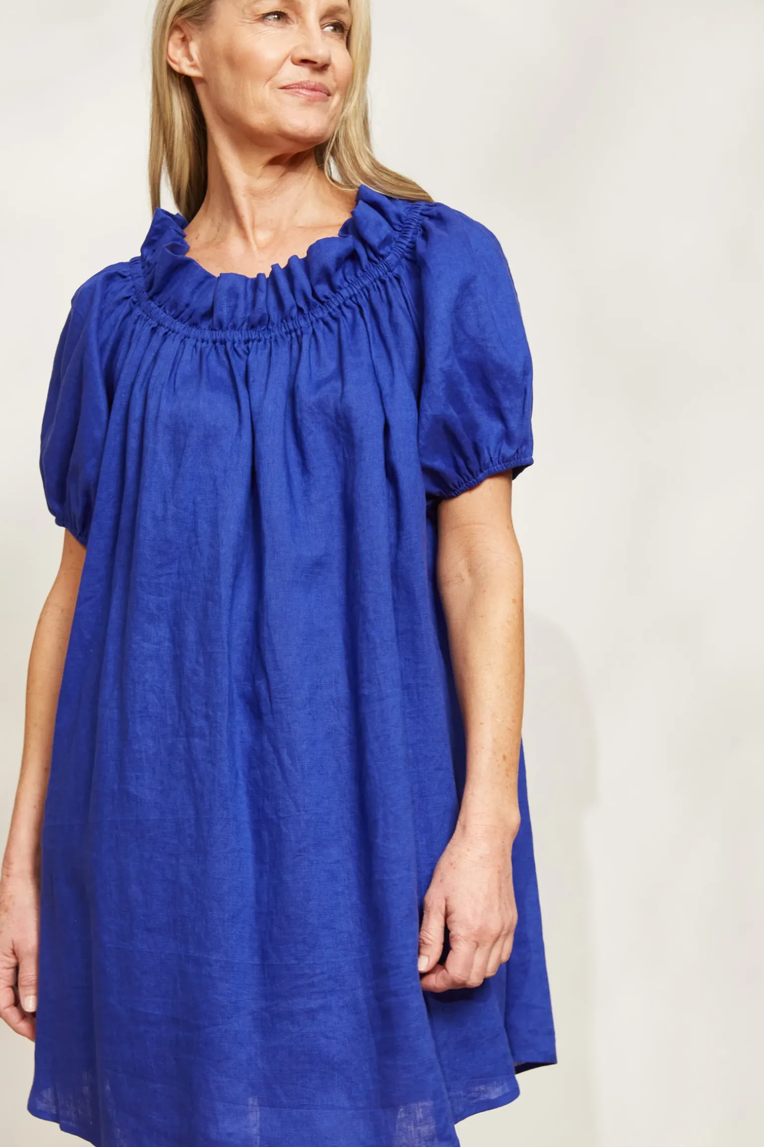 Halcyon Ruched Dress - Cobalt