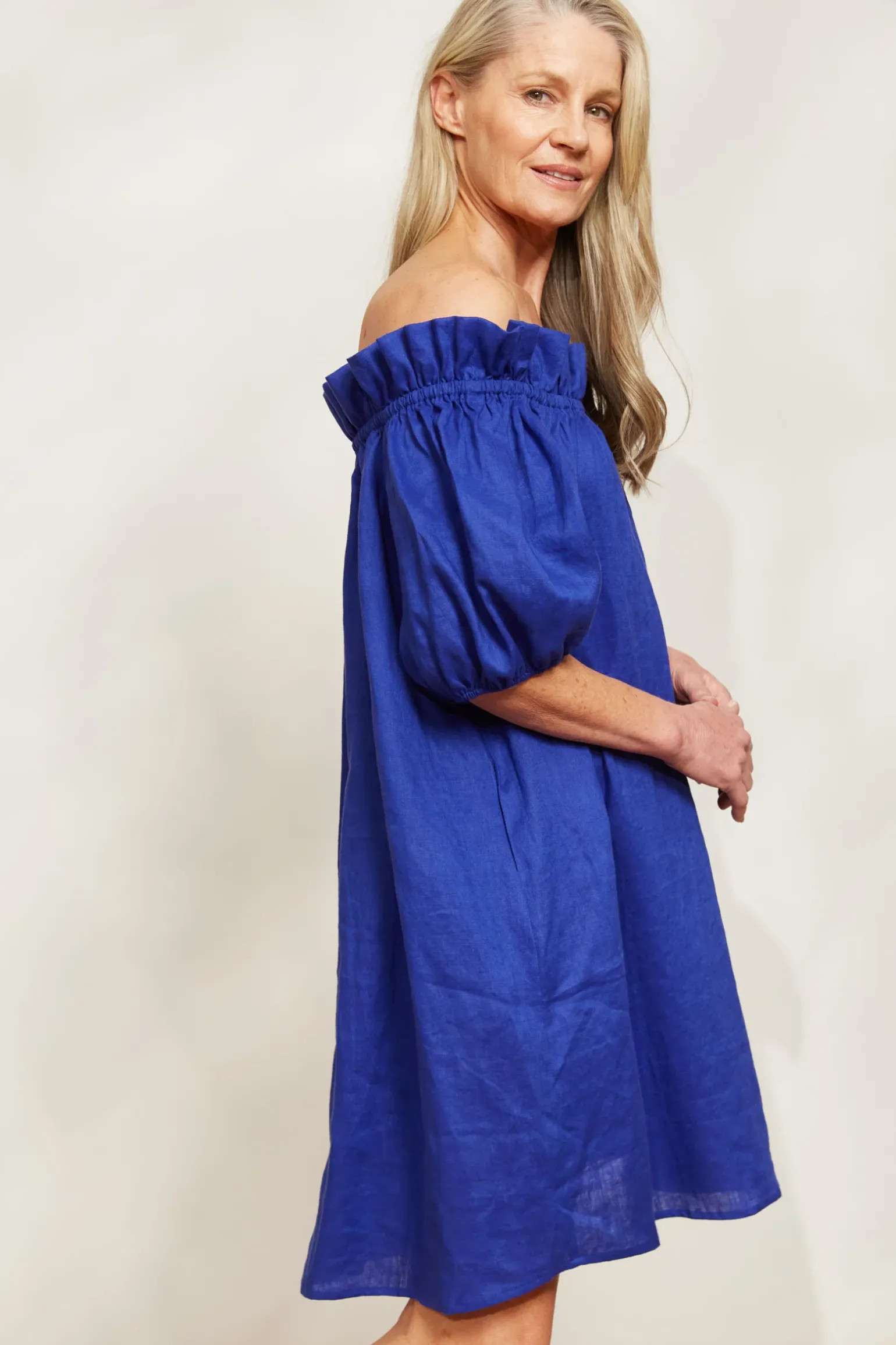 Halcyon Ruched Dress - Cobalt
