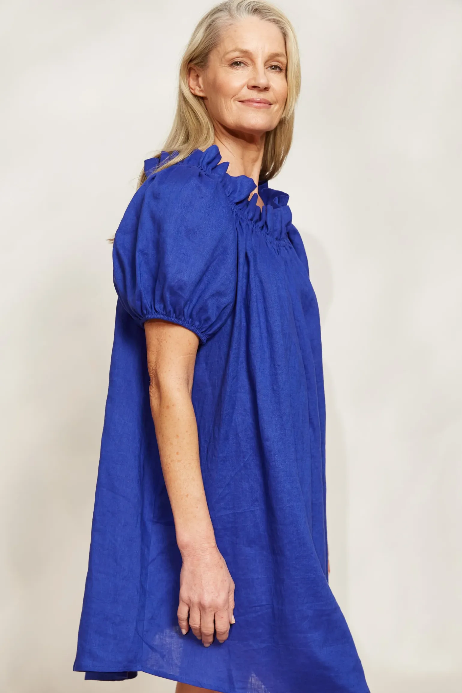 Halcyon Ruched Dress - Cobalt