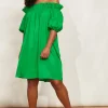 Halcyon Ruched Dress - Emerald