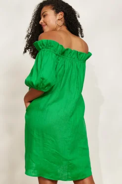 Halcyon Ruched Dress - Emerald