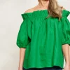 Halcyon Ruched Top - Emerald