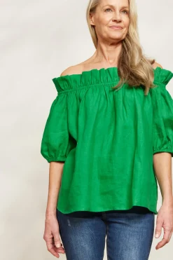Halcyon Ruched Top - Emerald