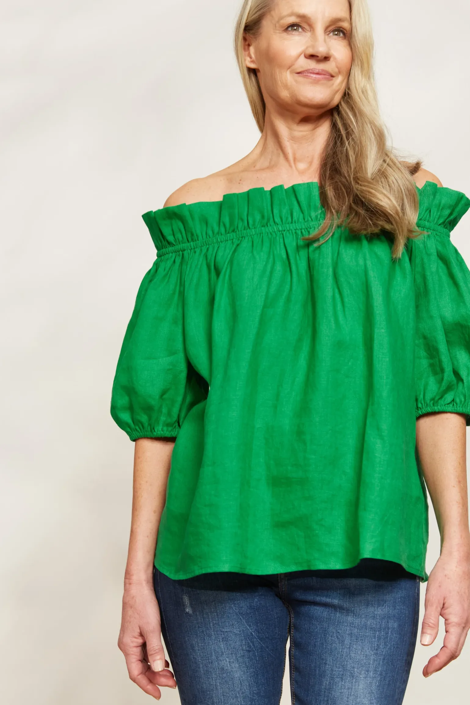 Halcyon Ruched Top - Emerald
