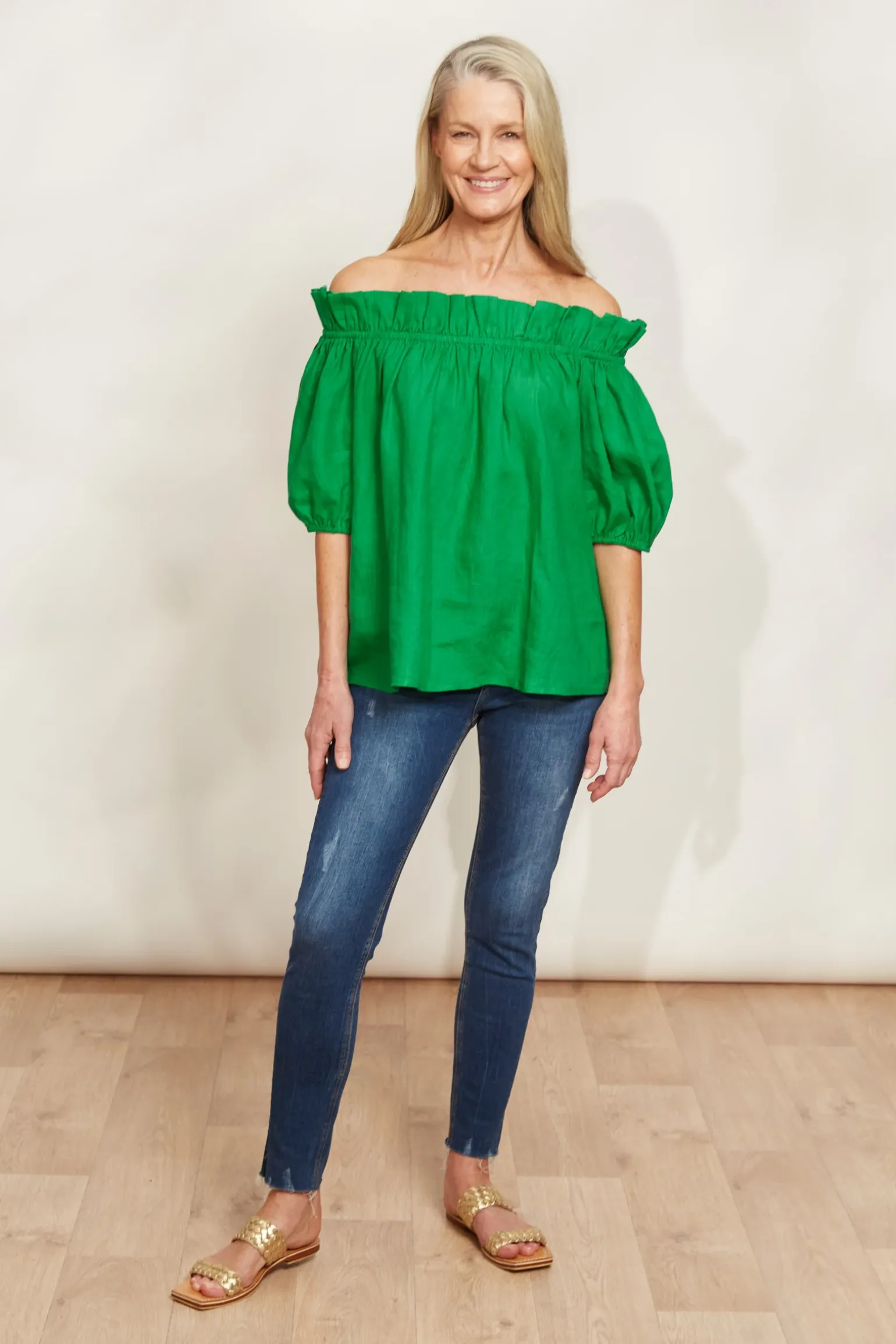 Halcyon Ruched Top - Emerald