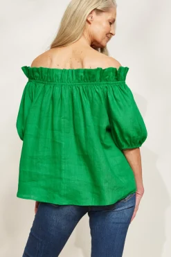 Halcyon Ruched Top - Emerald