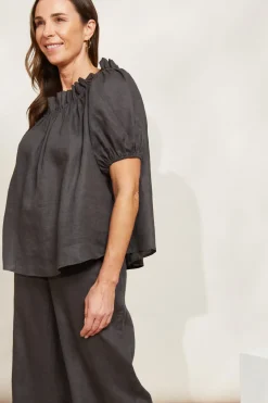Halcyon Ruched Top - Oyster