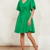 Halcyon Tie Dress - Emerald