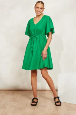 Halcyon Tie Dress - Emerald