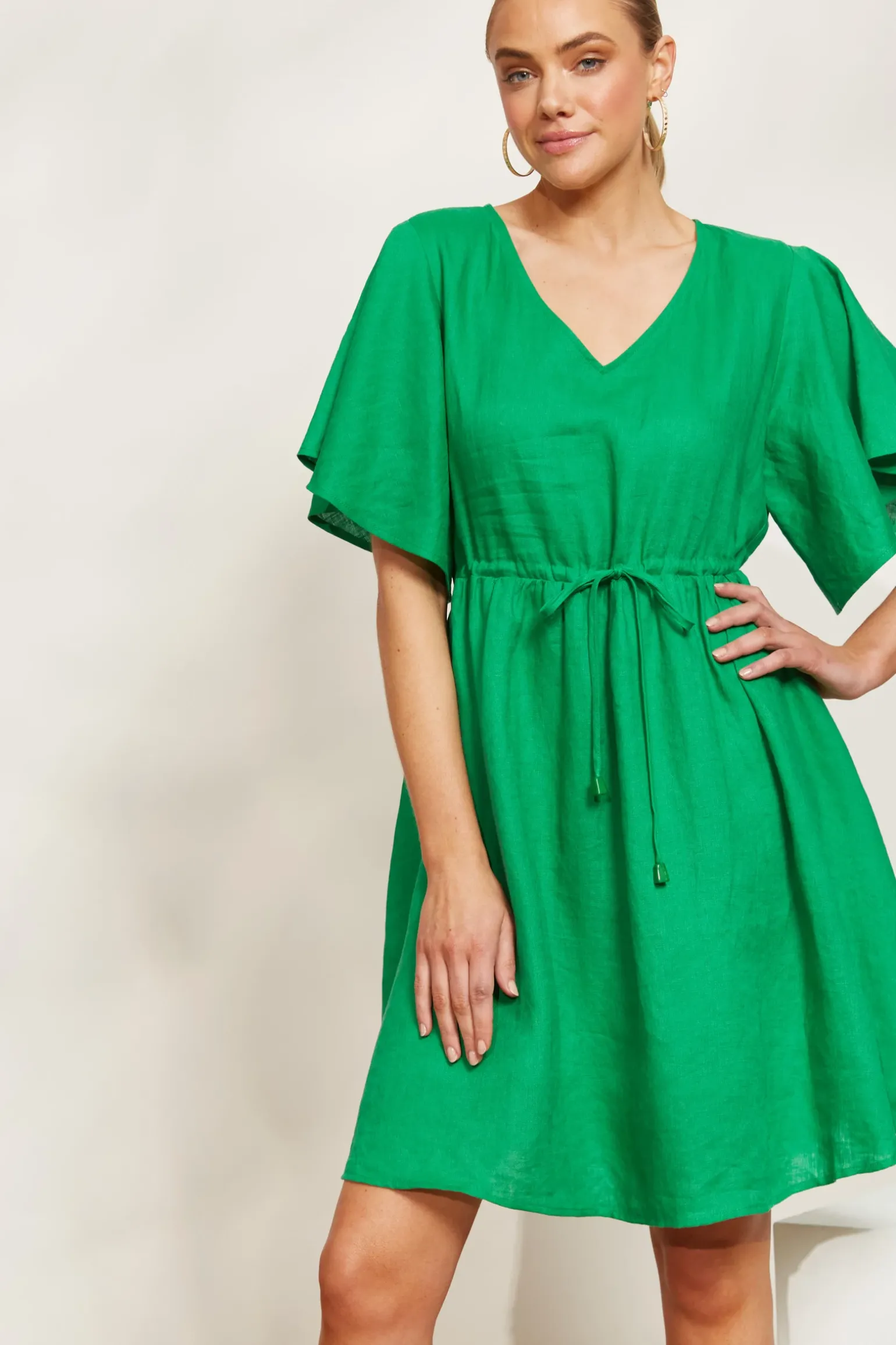 Halcyon Tie Dress - Emerald