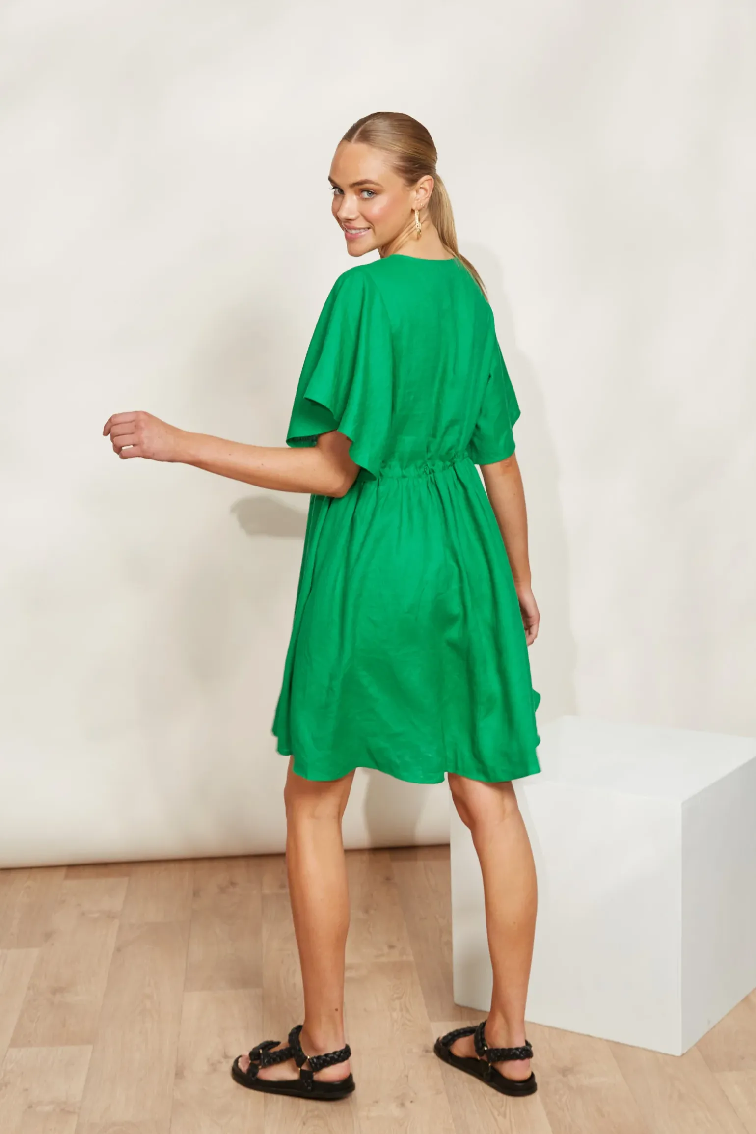 Halcyon Tie Dress - Emerald