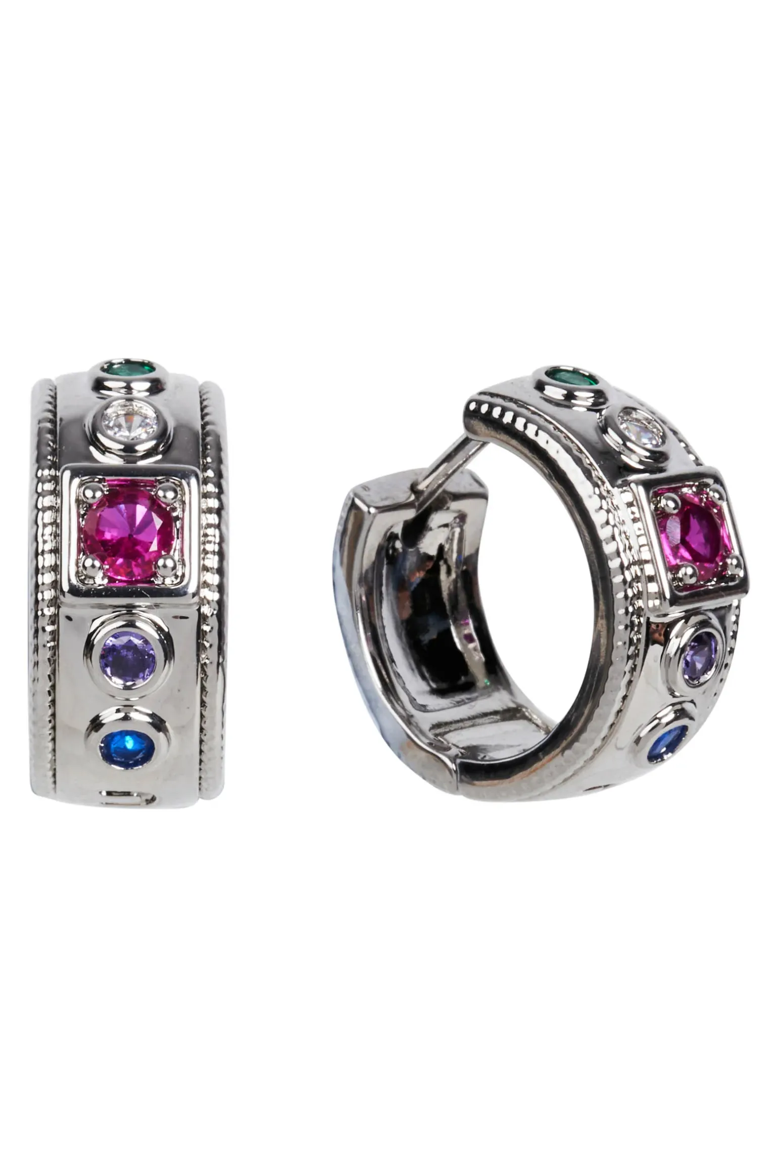 Heritage Earring - Silver Gem