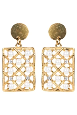 Ivy Earring - Square Pearl