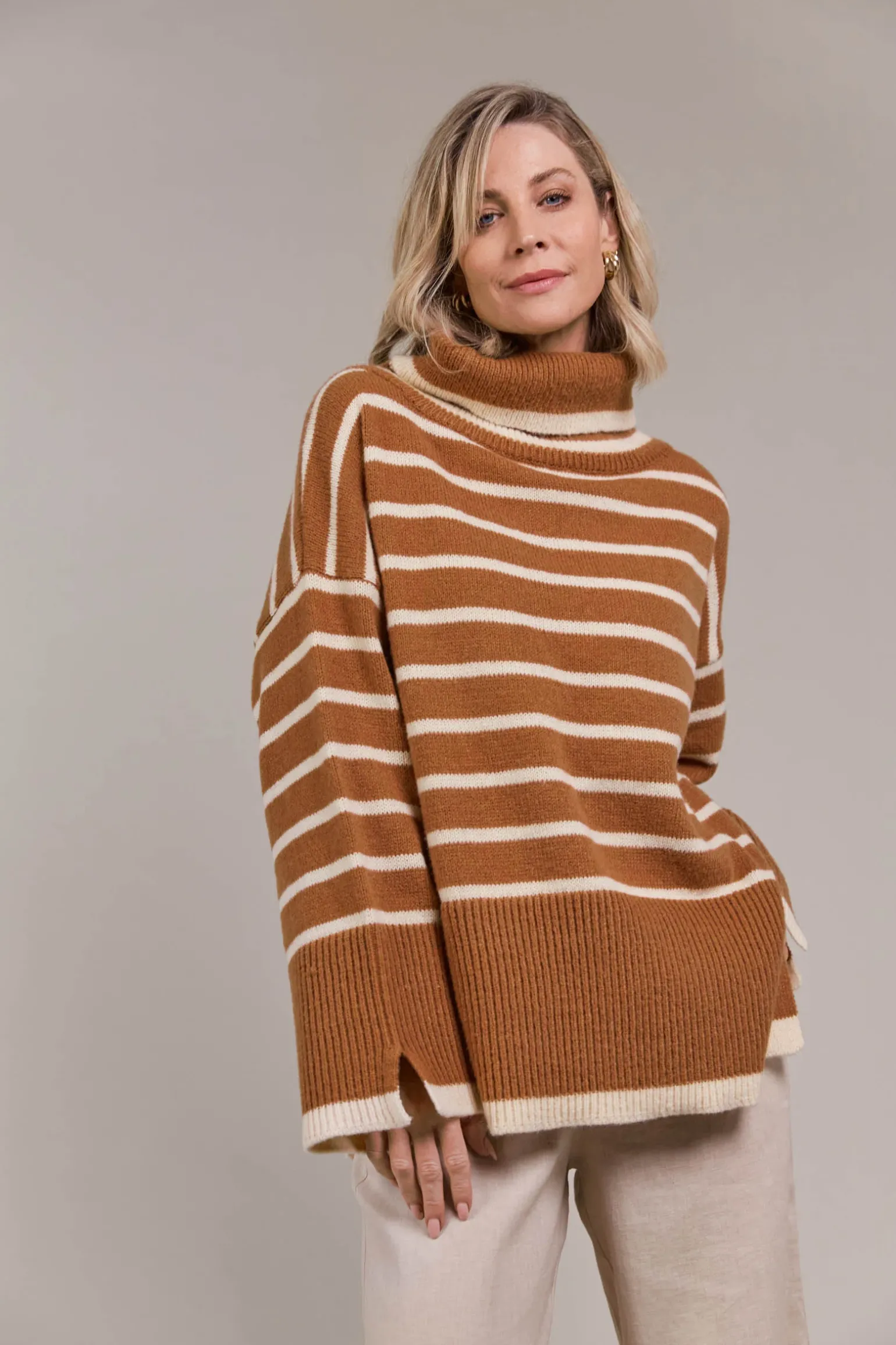 Katana Roll Neck Knit - Hazel