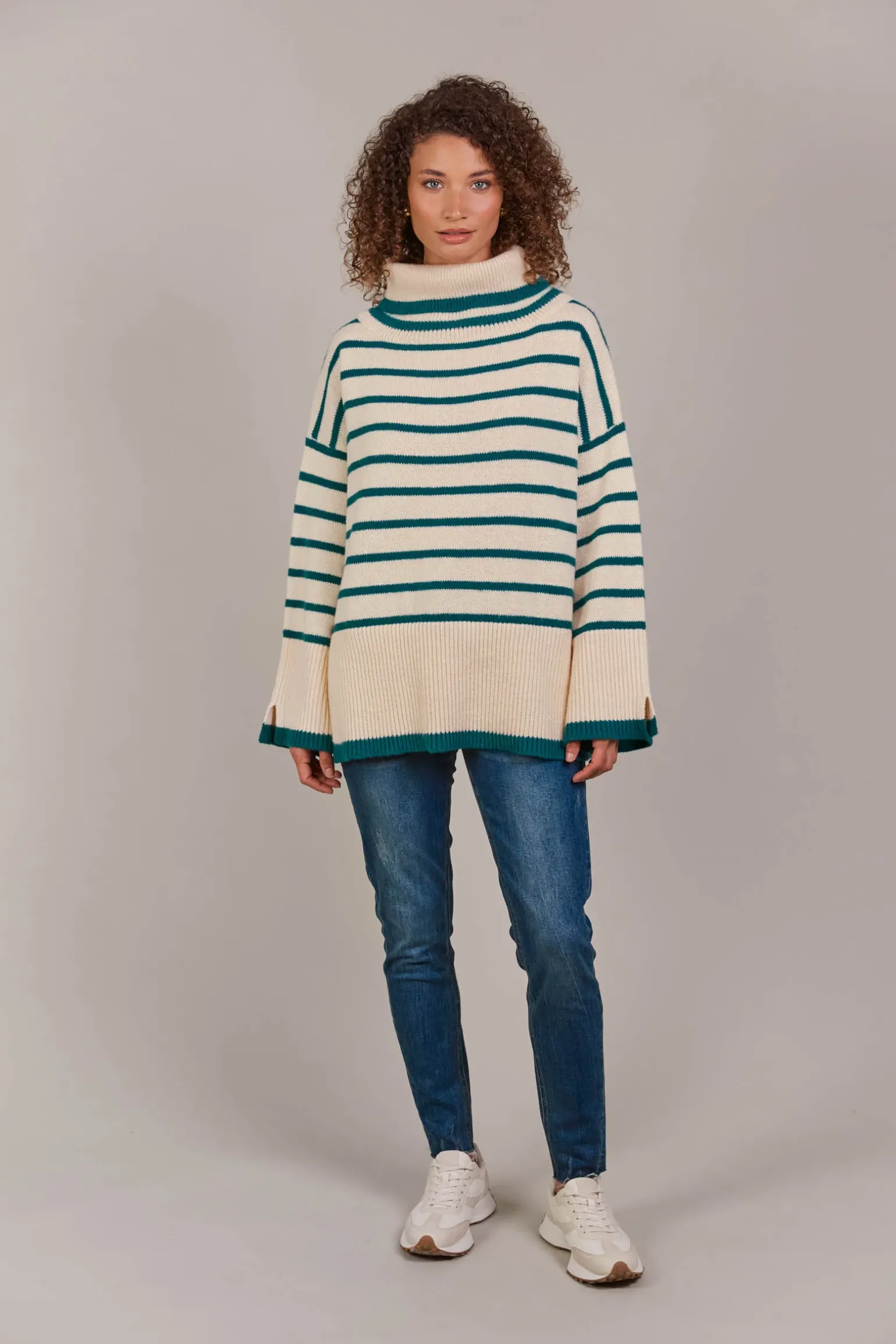 Katana Roll Neck Knit - Teal