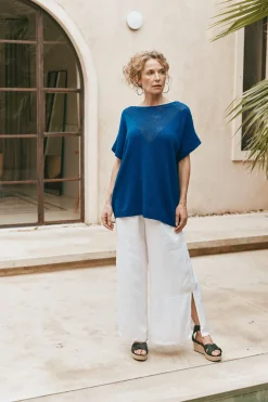 La Sable Knit Top - Cobalt