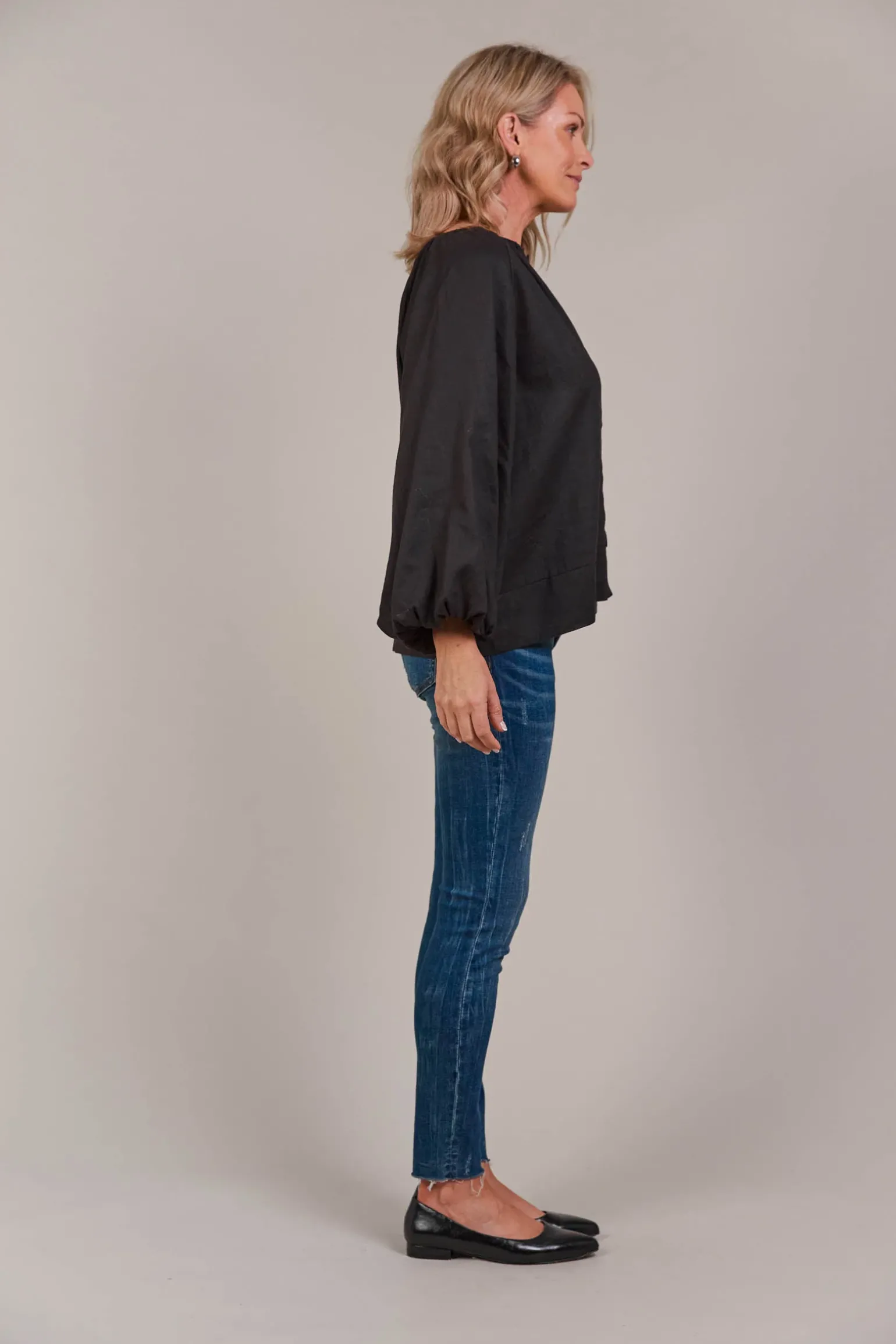 Laax Button Blouse - Black