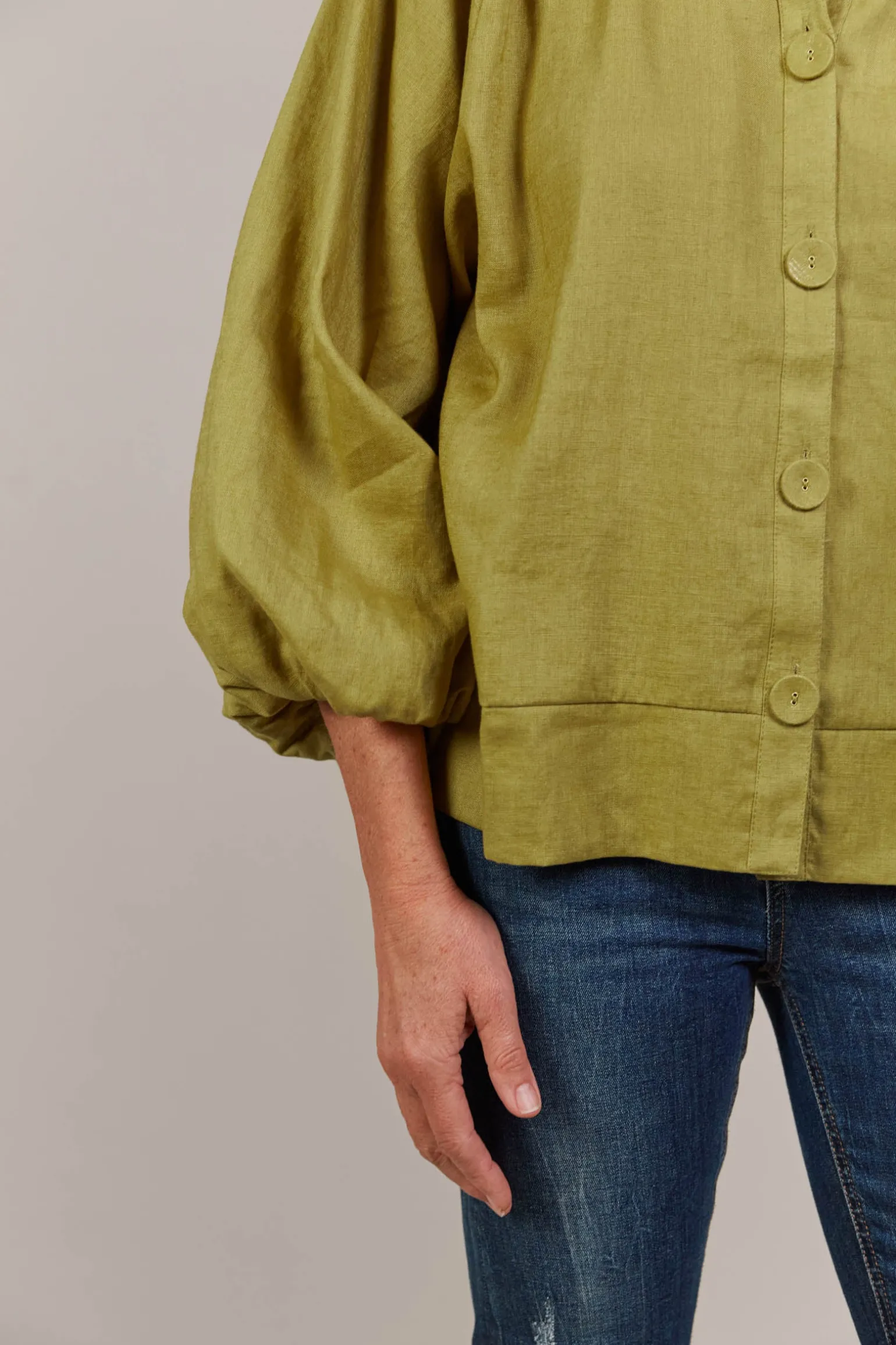 Laax Button Blouse - Chartreuse