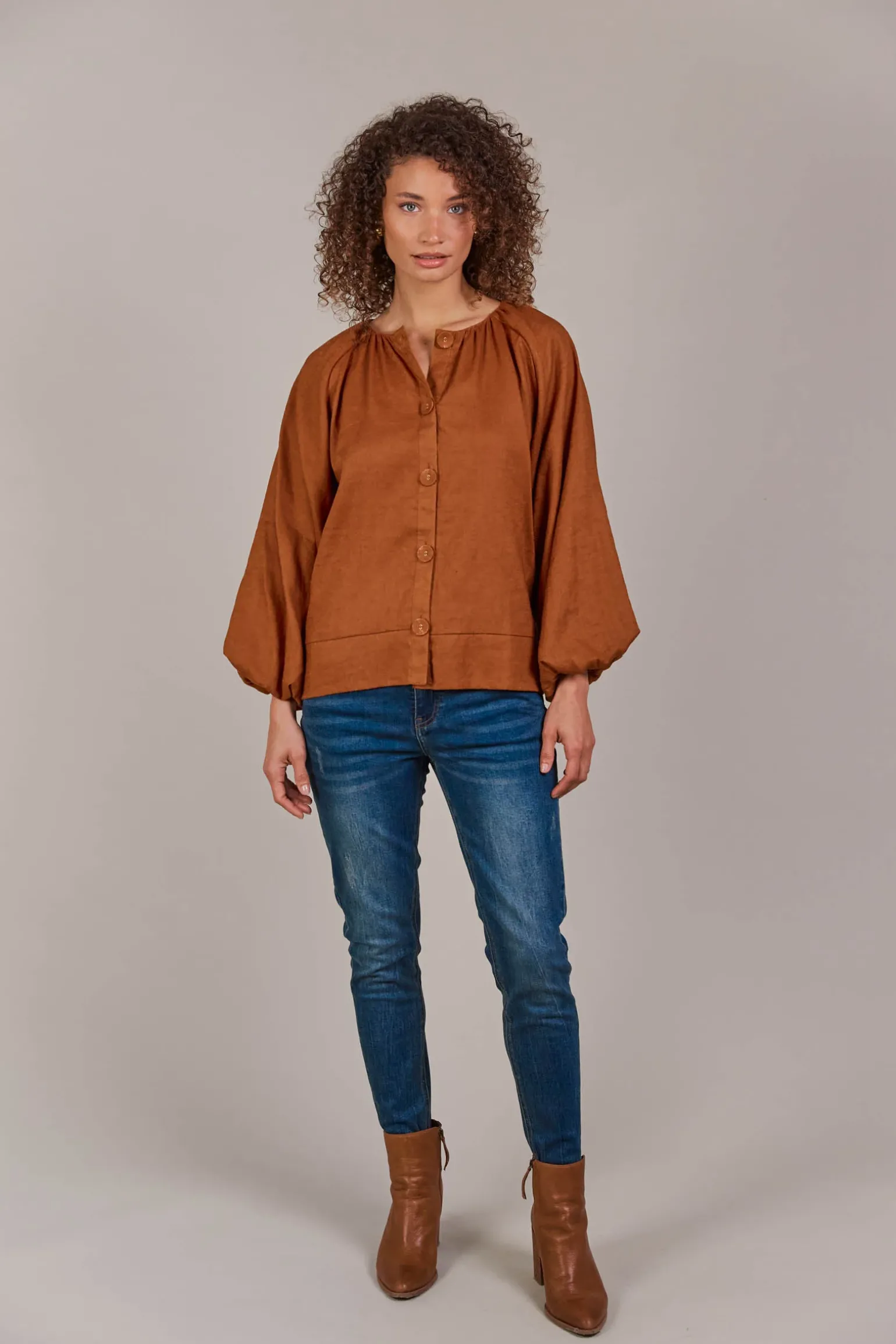 Laax Button Blouse - Hazel