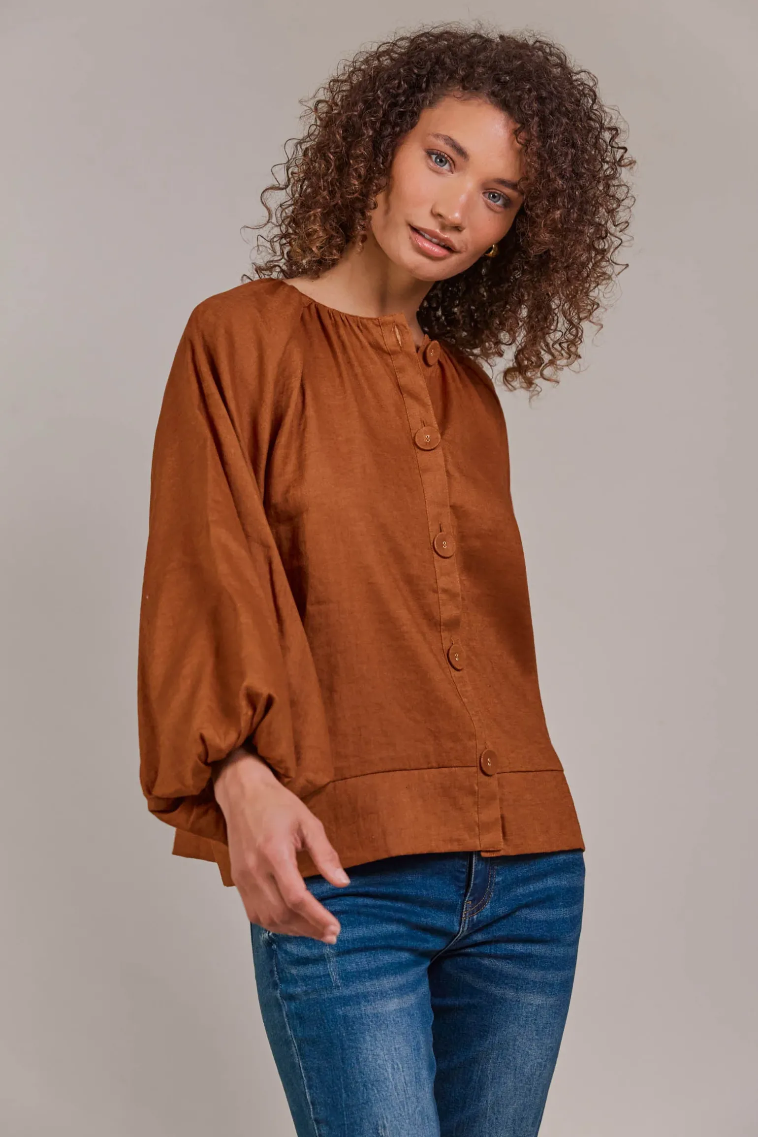 Laax Button Blouse - Hazel