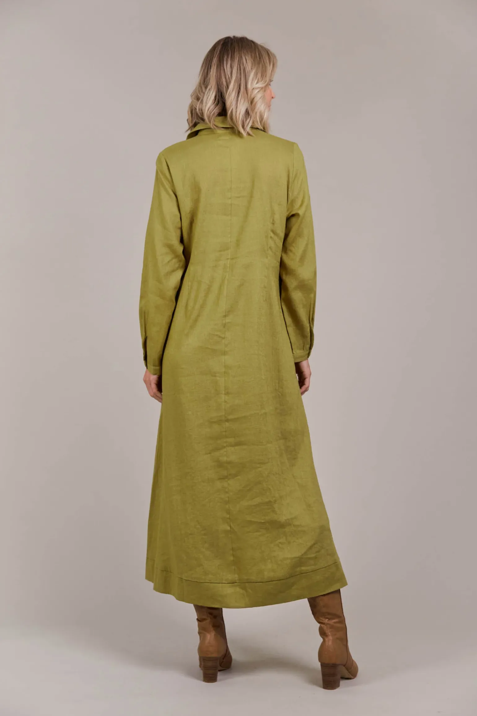 Laax Shirt Dress - Chartreuse