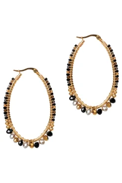 Manta Hoop Earring - Black